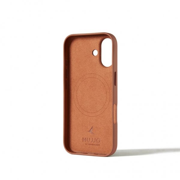 Mujjo iPhone 17 Cover Full Leather Case MagSafe Tan