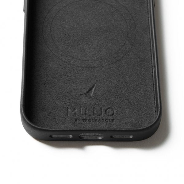 Mujjo iPhone 17 Pro Cover Full Leather Case MagSafe Sort