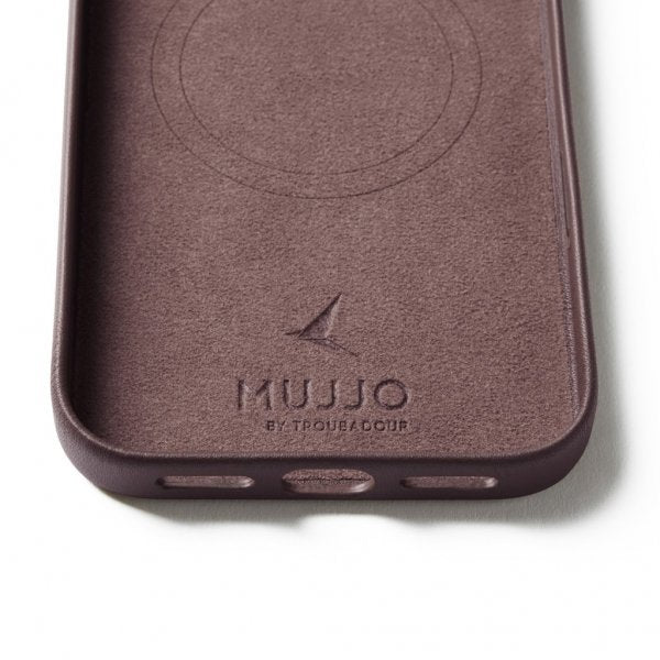 Mujjo iPhone 17 Pro Max Cover Full Leather Case MagSafe Bronze Red