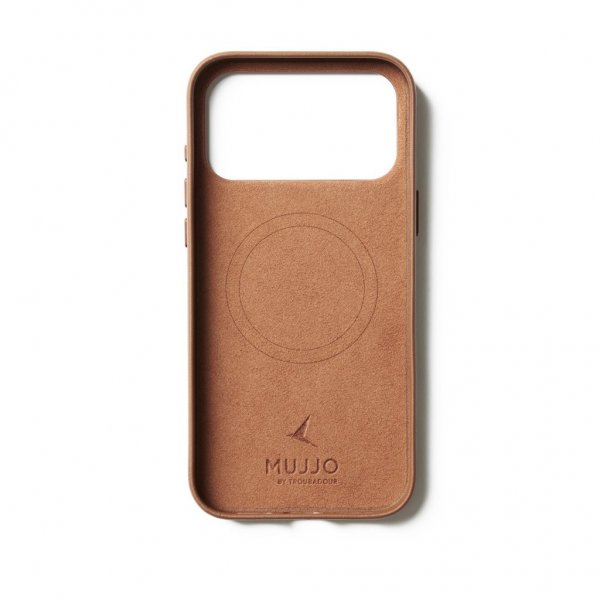 Mujjo iPhone 17 Pro Max Cover Full Leather Wallet Case MagSafe Tan
