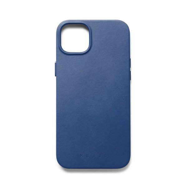 Mujjo iPhone 14 Cover Fuld Læder MagSafe Monaco Blue