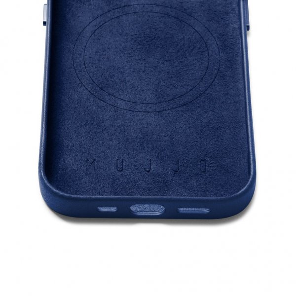 Mujjo iPhone 14 Pro Cover Full Leather Case MagSafe Sort