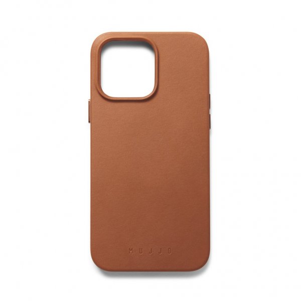 Mujjo iPhone 14 Pro Max Cover Fuldt Læder MagSafe Tan