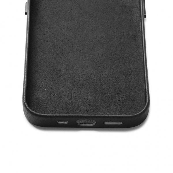 Mujjo iPhone 14 Cover Full Leather Wallet Case Monaco Blue