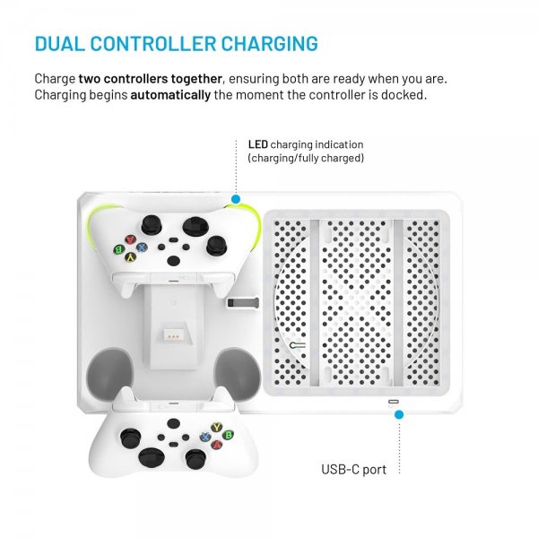 Fast Multifunktionel Dockingstation til Xbox Series X/Series S Hvid