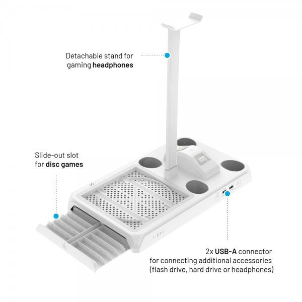 Fast Multifunktionel Dockingstation til Xbox Series X/Series S Hvid