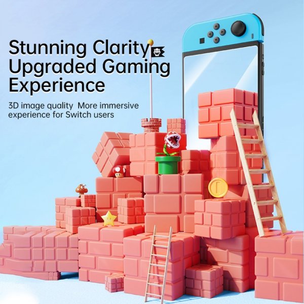 Baseus Nintendo Switch Glas skærmbeskytter med installationsramme 2-pak