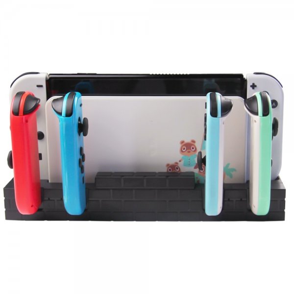 Nintendo Switch Opladningsdock til Joy-Cons med Spilopbevaring Sort