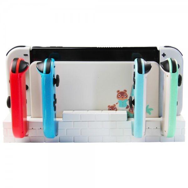 Nintendo Switch Opladningsdock til Joy-Cons med Spilopbevaring Hvid