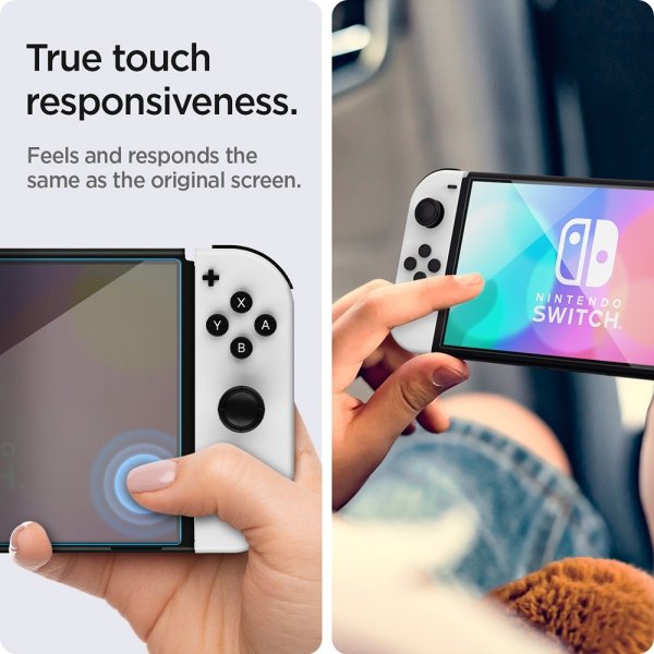 Spigen Nintendo Switch OLED Skærmbeskytter GLAS.tR EZ Fit 2-pak
