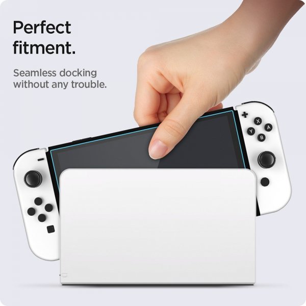 Spigen Nintendo Switch OLED Skærmbeskytter GLAS.tR EZ Fit 2-pak