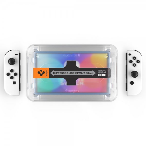 Spigen Nintendo Switch OLED Skærmbeskytter GLAS.tR EZ Fit 2-pak