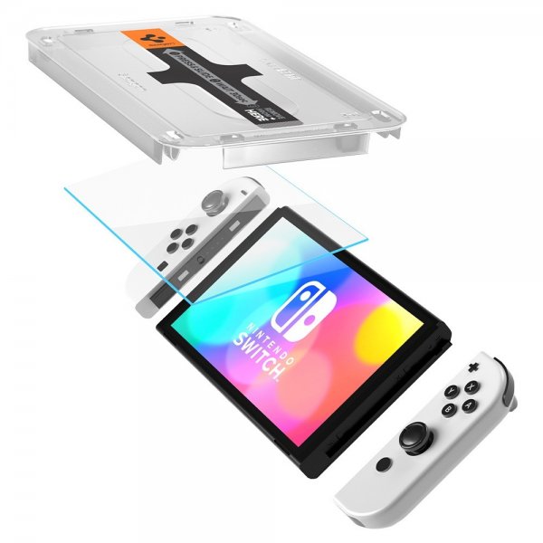 Spigen Nintendo Switch OLED Skærmbeskytter GLAS.tR EZ Fit 2-pak