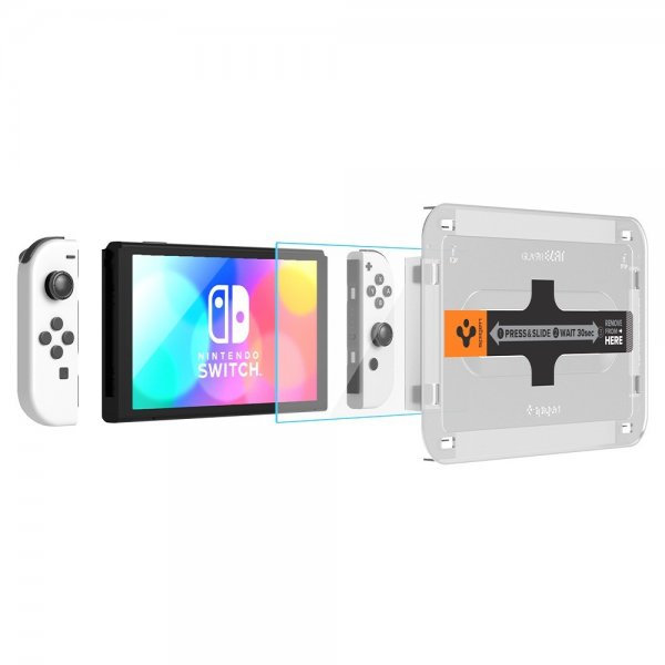 Spigen Nintendo Switch OLED Skærmbeskytter GLAS.tR EZ Fit 2-pak