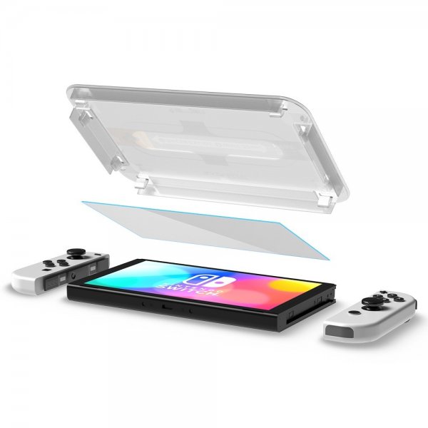 Spigen Nintendo Switch OLED Skærmbeskytter GLAS.tR EZ Fit 2-pak