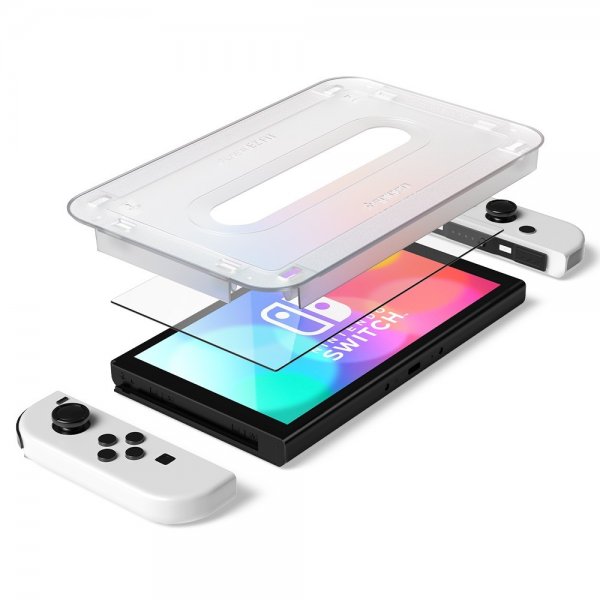 Spigen Nintendo Switch OLED Skærmbeskytter GLAS.tR EZ Fit 2-pak
