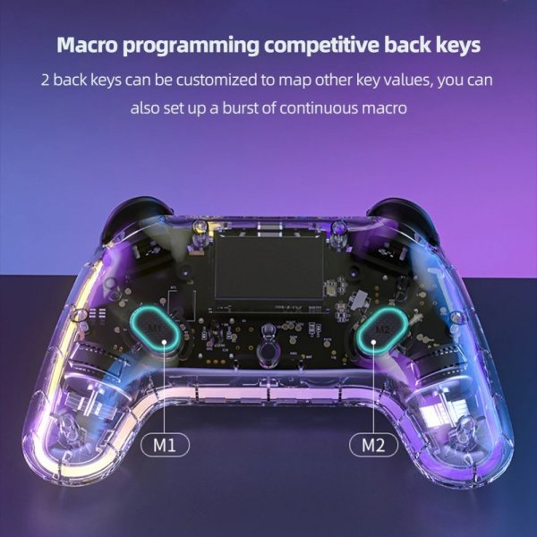 Aolion Nintendo Switch Spilcontroller Gennemsigtig RGB