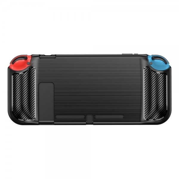 Nintendo Switch skal børstet kulfibertekstur sort