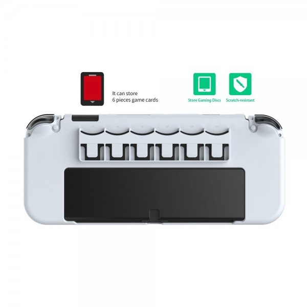 Dobe Nintendo Switch Cover med Stativ 6 Spillefag Hvid