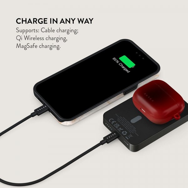 Burga Powerbank MagSafe 5000 mAh No Talking Metalgrå