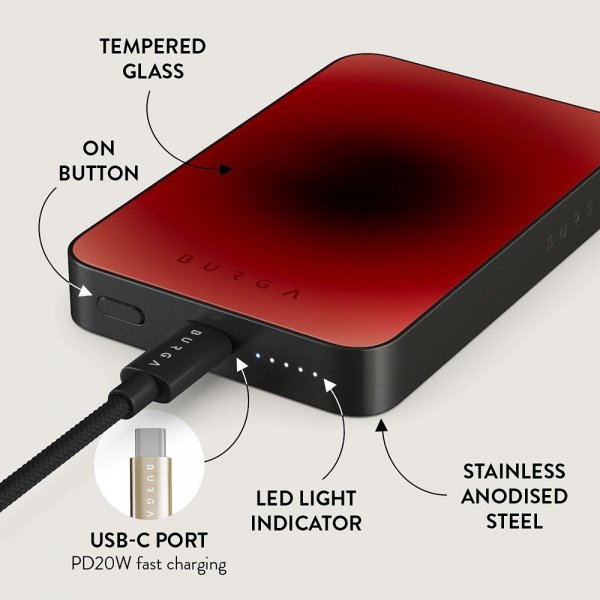 Burga Powerbank MagSafe 5000 mAh No Talking Metalgrå
