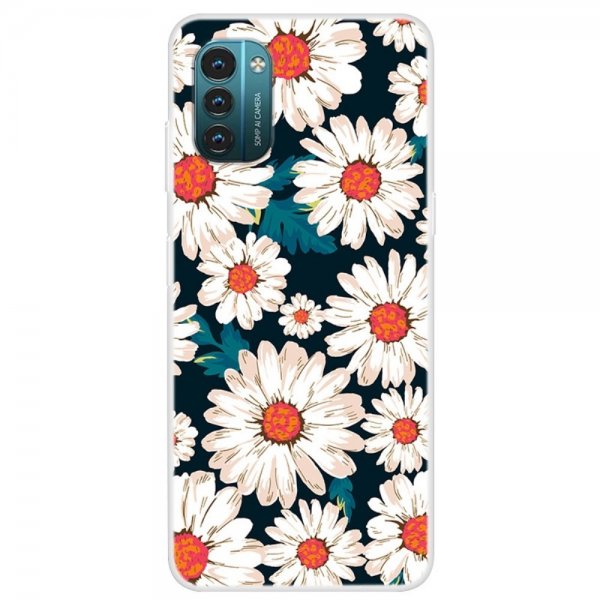 Nokia G11/G21 Cover Motiv Hvide Blomster