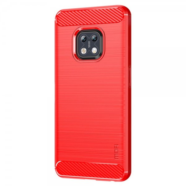 Mofi Nokia XR20 Cover Børstet Kulfibertekstur Rød