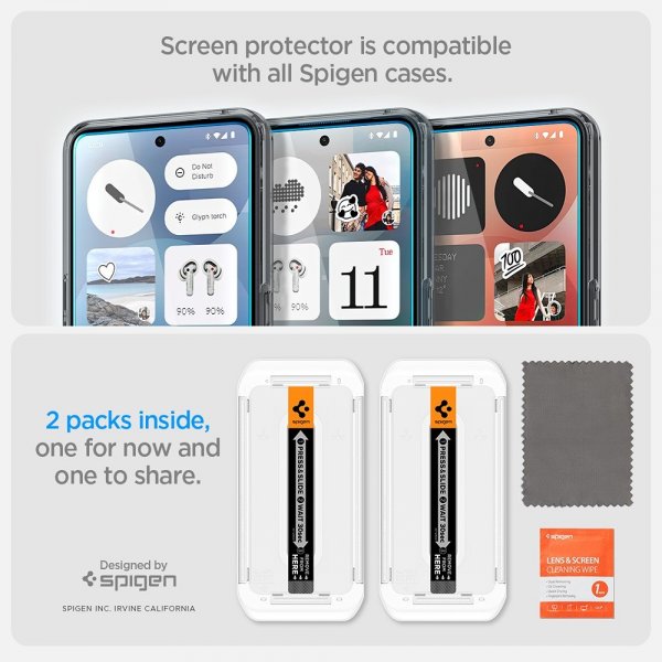 Spigen Nothing Phone 3 Skærmbeskyttelse GLAS.tR EZ Fit 2-pak