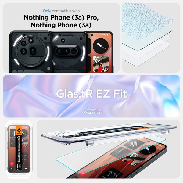 Spigen Nothing Phone (3a)/Phone (3a) Pro Skærmbeskyttelse GLAS.tR EZ Fit