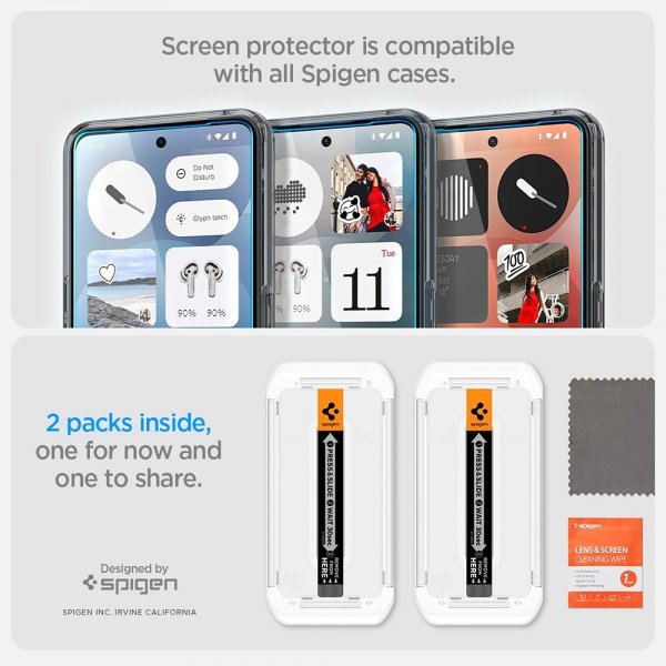Spigen Nothing Phone (3a)/Phone (3a) Pro Skærmbeskyttelse GLAS.tR EZ Fit