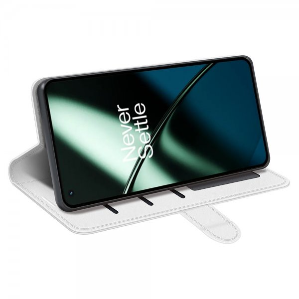 OnePlus 11 Etui Lædertekstur Hvid