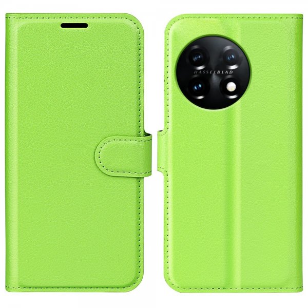 OnePlus 11 Etui Litchi Grøn