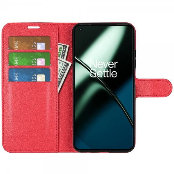 OnePlus 11 Cover Litchi Rød