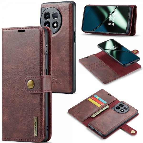 Dg.Ming OnePlus 11 Etui med Aftageligt Cover Rød