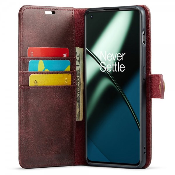 Dg.Ming OnePlus 11 Etui med Aftageligt Cover Rød