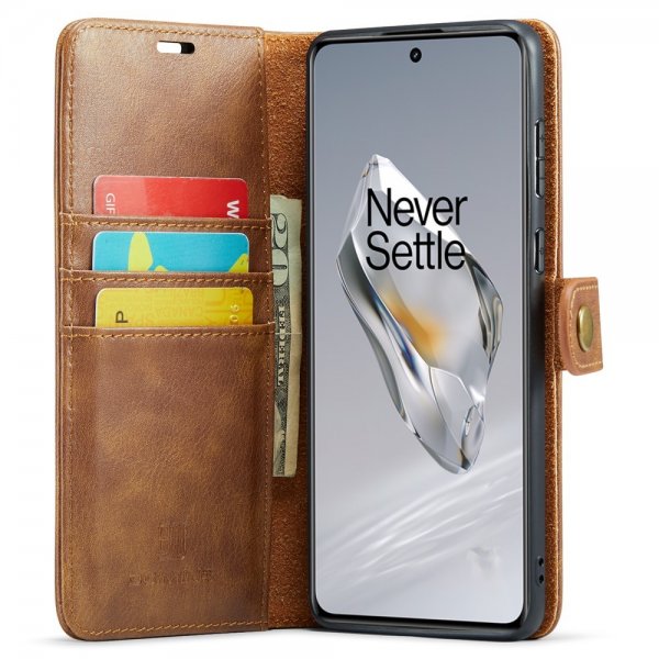 Dg.Ming OnePlus 12 Etui med Aftageligt Cover Brun