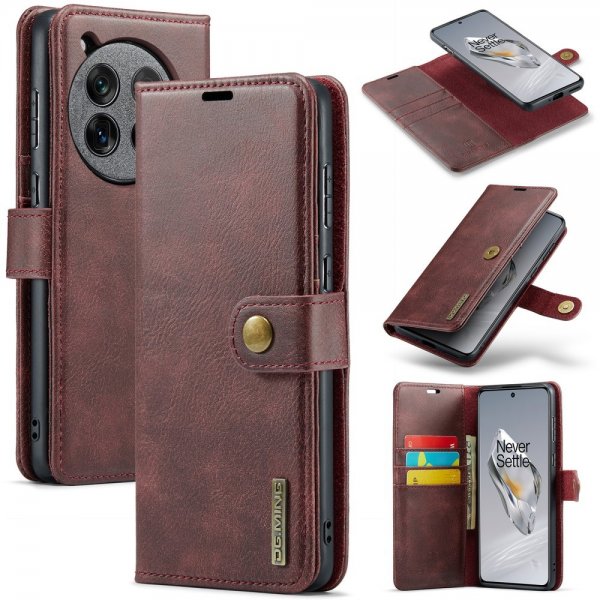 Dg.Ming OnePlus 12 Cover med Aftageligt Cover Rød