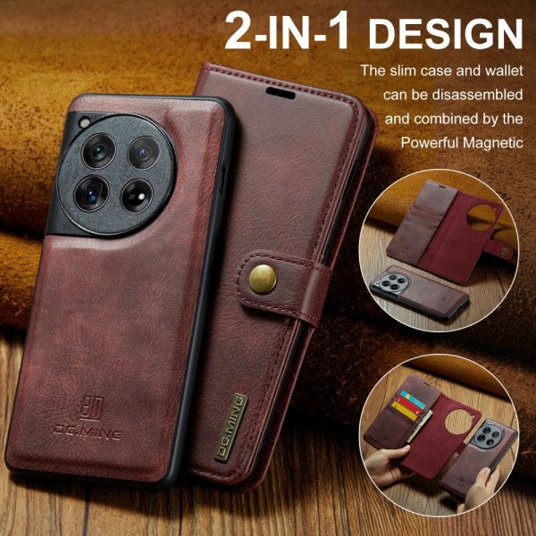 Dg.Ming OnePlus 12 Cover med Aftageligt Cover Rød