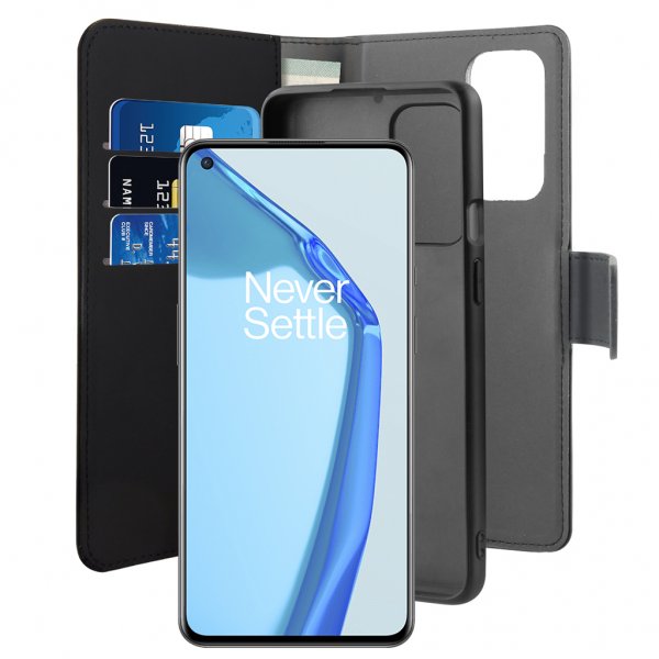 Puro OnePlus 9 Wallet Detachable 2-i-1 etui med aftagelig skal Sort