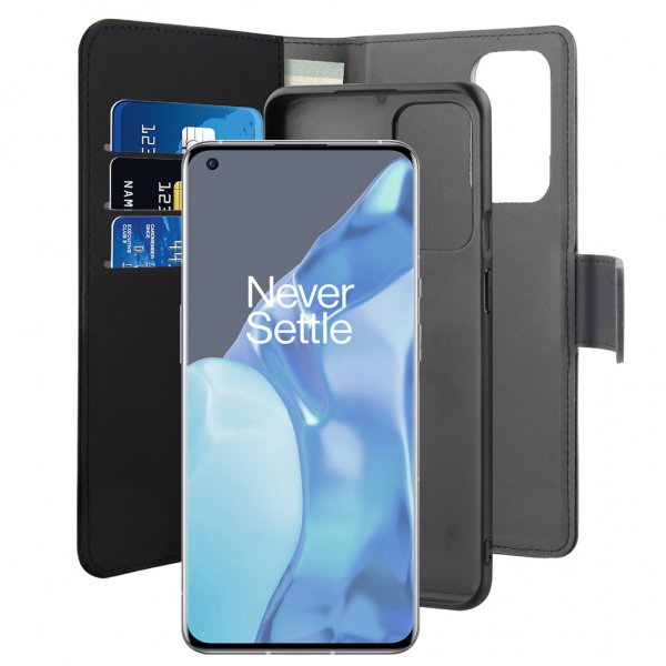 Puro OnePlus 9 Pro Cover Wallet Detachable 2 in 1 Aftageligt Cover Sort