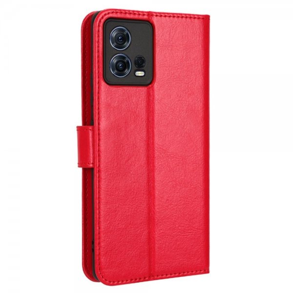 Motorola Edge 30 Fusion Cover Lædertekstur Rød