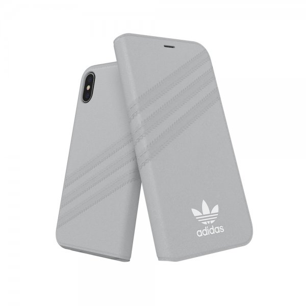 Adidas iPhone X/Xs Cover OR Booklet Case Suede FW18 Grå