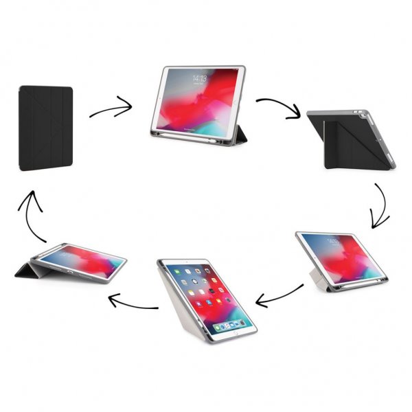 Pipetto iPad Air 2019 (gen. 3) Origami Etui Penneholder Sort