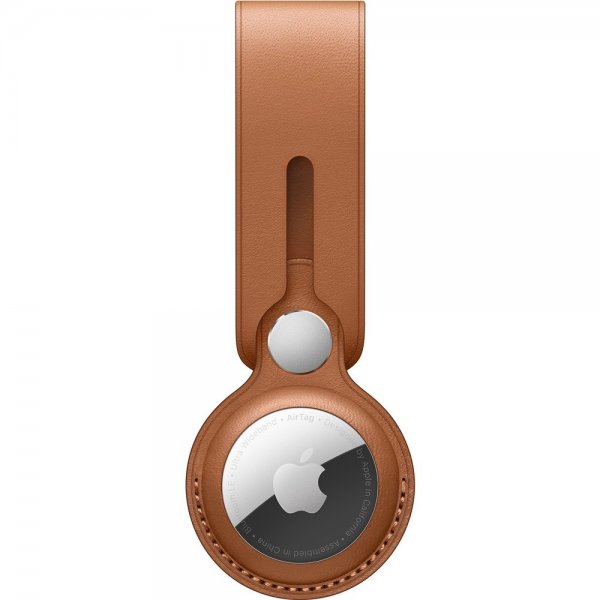 Apple Original AirTag Holder Leather Loop Saddle Brown