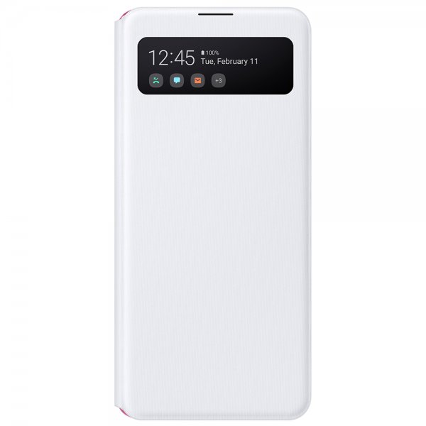 Samsung Original Galaxy A41 Cover Smart S View Wallet Cover Hvid
