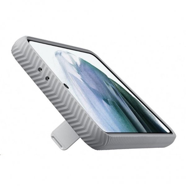 Samsung Original Galaxy S21 Cover Protective Standing Cover Lysegrå