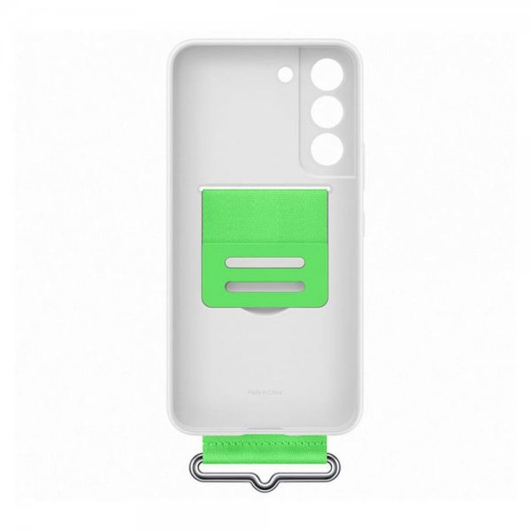 Samsung Original Galaxy S22 Plus Skal Silikone Cover med Rem Hvid