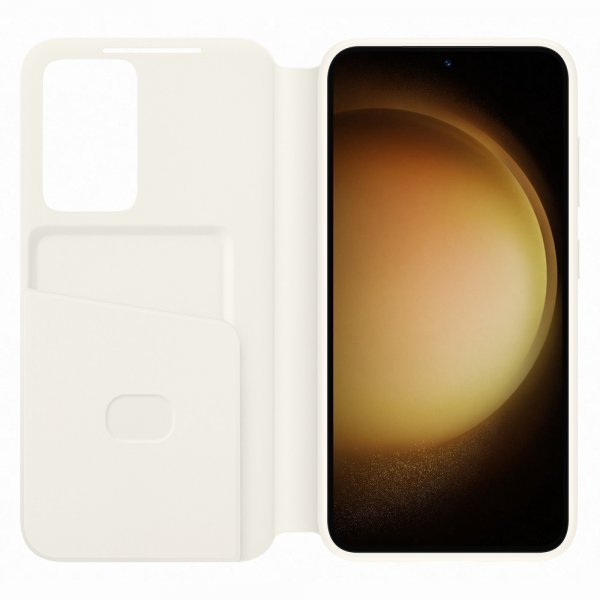 Samsung Original Galaxy S23 Plus Cover Smart View Wallet Case Cream
