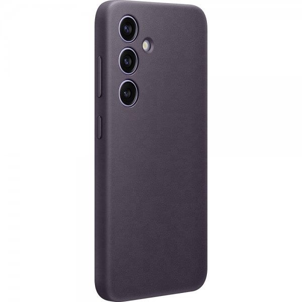 Samsung Galaxy S24 Cover Vegansk Læder Etui Dark Violet