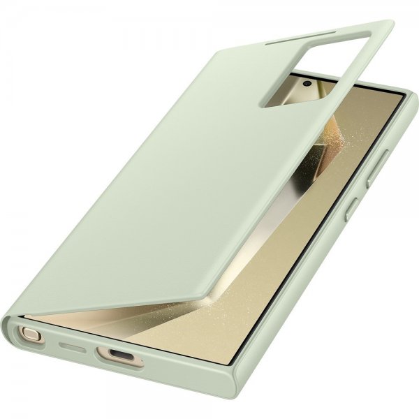 Samsung Original Galaxy S24 Ultra Cover Smart View Wallet Case Lysegrøn